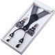 Luxusní šedé kšandy s hedvábným leskem kožená poutka Assante 90055