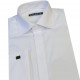 Prodloužená košile na manžetový knoflík slim bílá Assante 20016