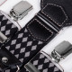 Luxusní kšandy šedočerné kožená poutka Assante 90038