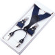 Luxusní modré kšandy s hedvábným leskem kožená poutka Assante 90054