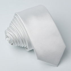 Bílá slim kravata Greg 99110