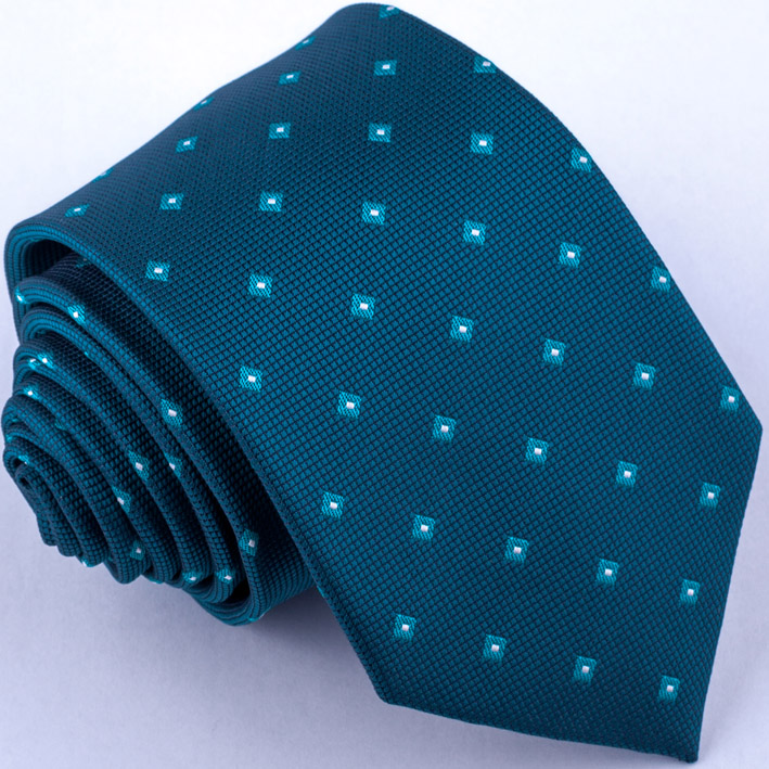Modrá kravata s puntíky